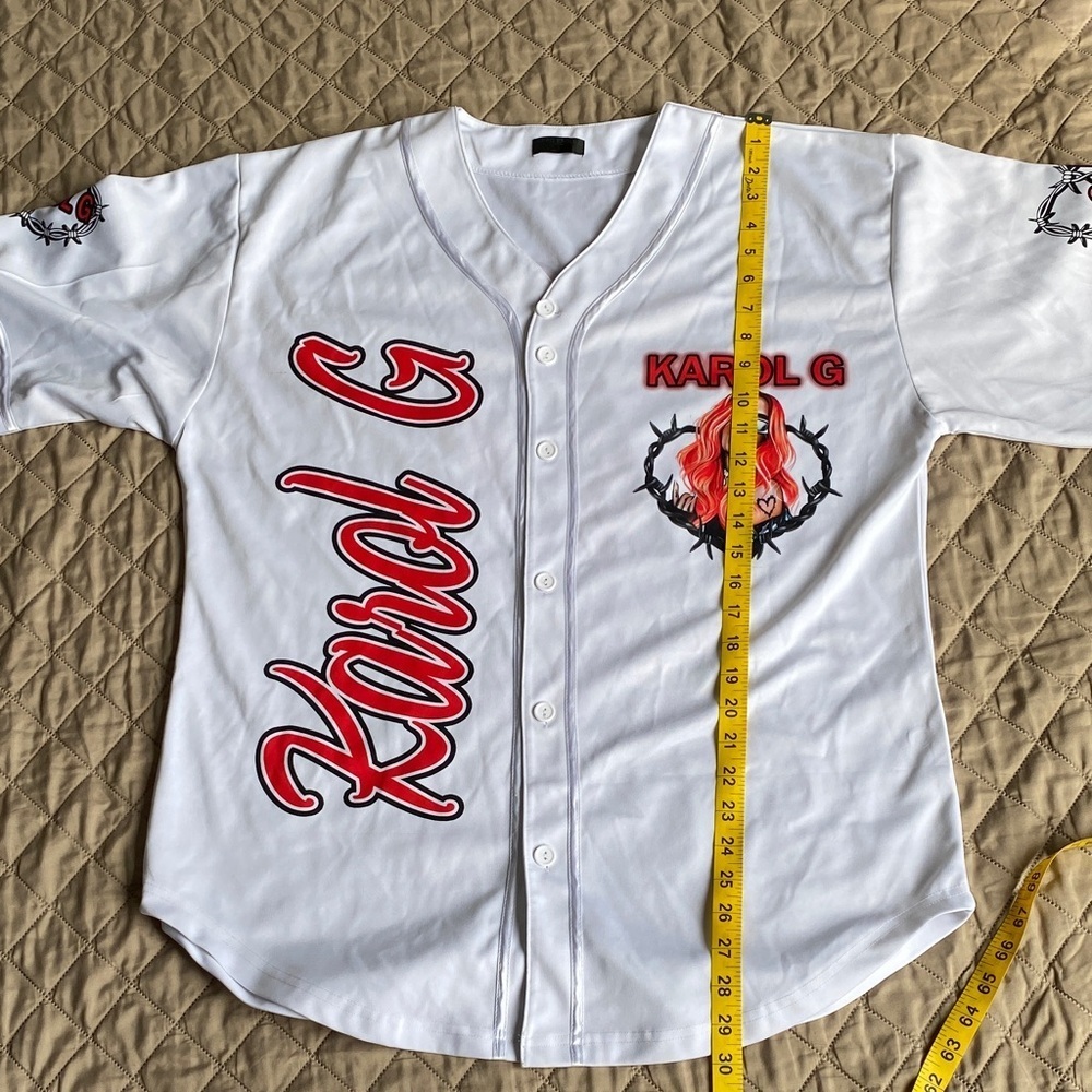 White Graphic Button-Up Jersey - Picture 13 of 13